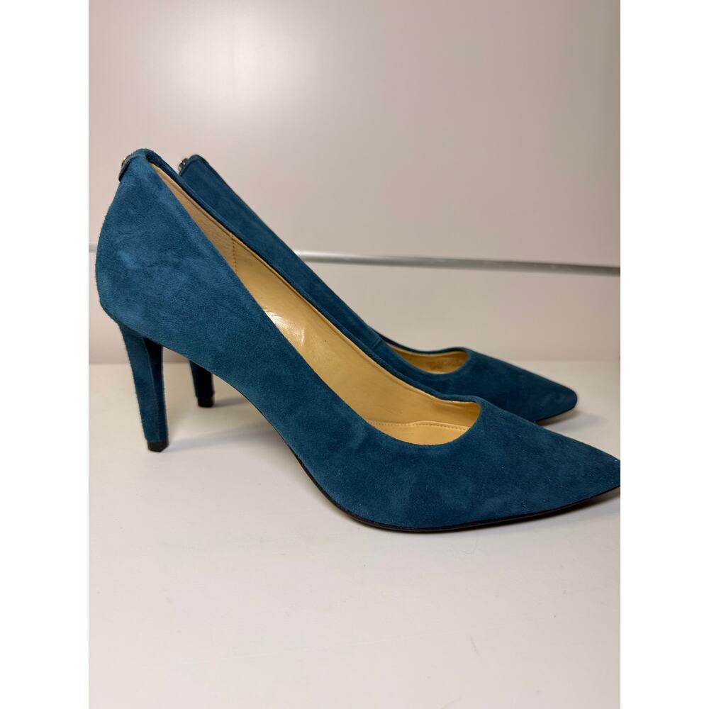 Michael Kors Turquoise Suede Pointed Toe Heels, Size 8 - Picture 6 of 8